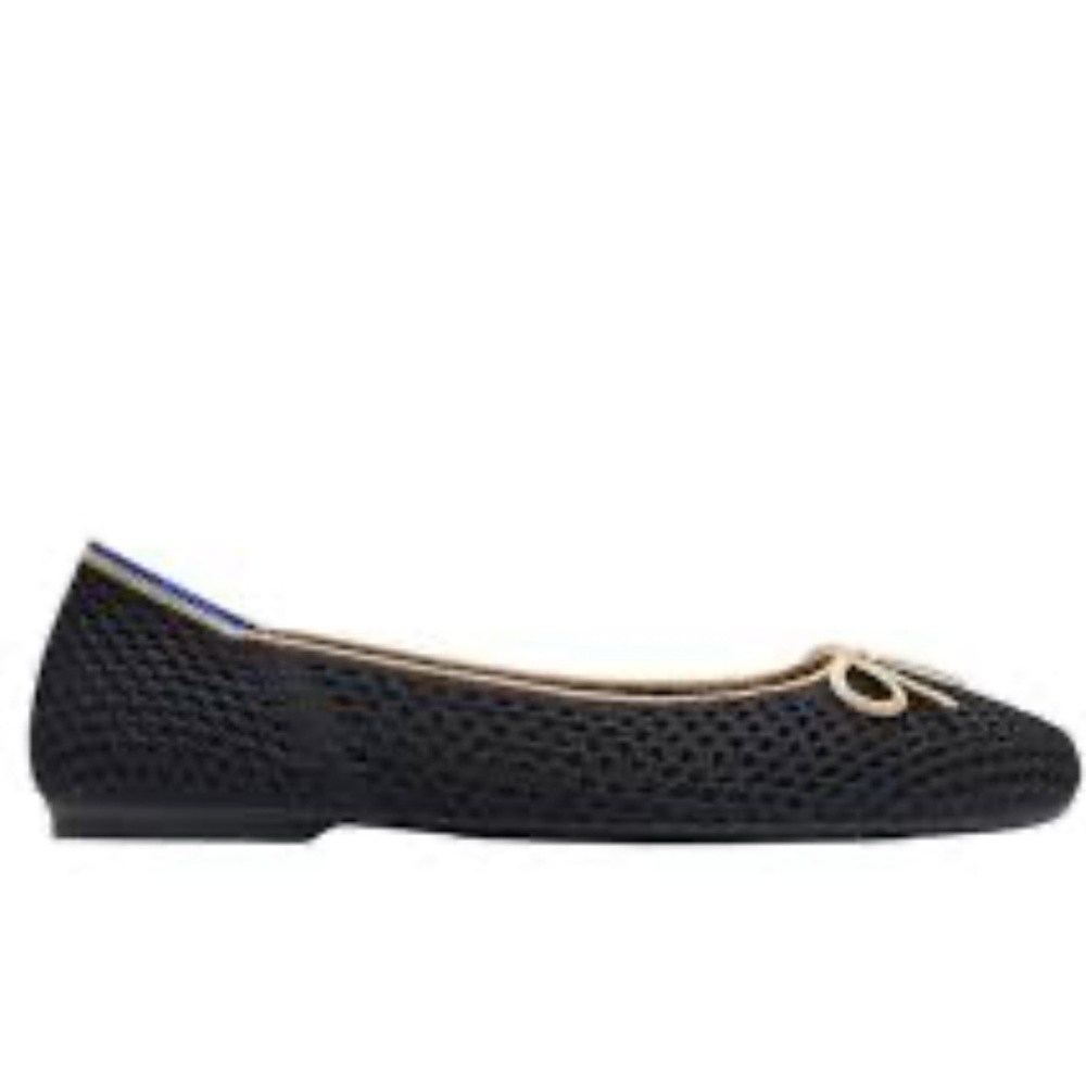 NIB Rothy's the ballet flat in noir mesh Black and Tan Flats size 11.5 - Picture 2 of 10